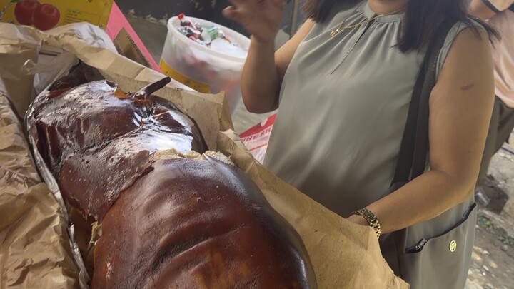 Eating Lechon in the Philippines