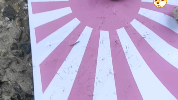 Membakar bendera kekaisaran Jepang