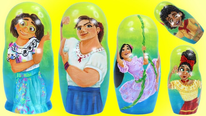 Encanto Mirabel, Luisa and Isabela Surprise Nesting Dolls with Antonio and Dolores