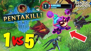 FASTEST 1v5 SOLO PENTAKILL EVER?! - Wild Rift Funny & Best Moments
