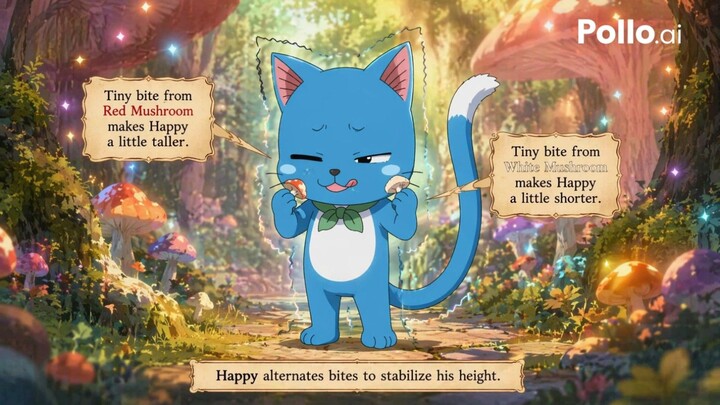 Fairy tail Happy Wonderland la parte che mangia i funghi