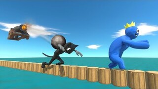 Superheroes and Monsters Escape From Medieval Cannon - Animal Revolt Battle Simulator