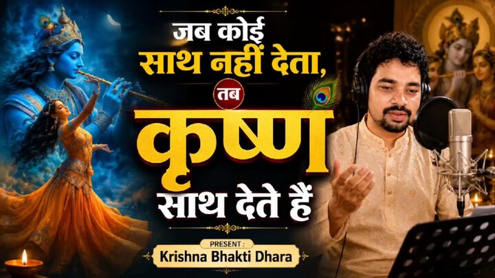 🦚 जब कोई साथ नहीं देता, तब कृष्ण साथ देते हैं 🙏 | दिल को छू लेने वाला कृष्ण भजन | Krishna Bhakti 2