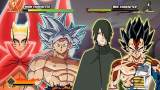 NARUTO BARYON MODE & GOKU VS SASUKE & VEGETA | Anime Mugen