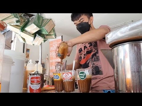 กาแฟโบราณเข้มข้น ชาเขียวนมหวานมัน พ่อค้าชงใส่ใจทุกขั้นตอน👍