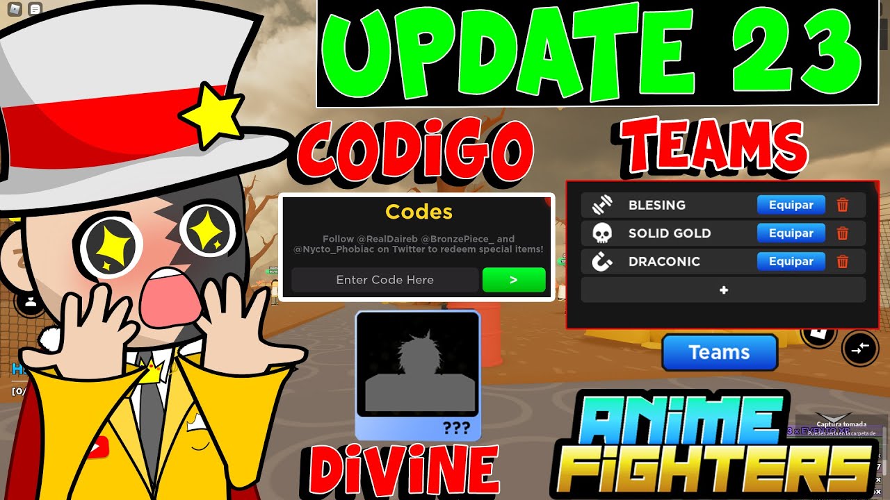 UPDATE 23 ANIME FIGHTERS CODES ROBLOX *TEAMS* ACTUALIZACION *TRADE HUB*  NUEVO CODIGO - BiliBili