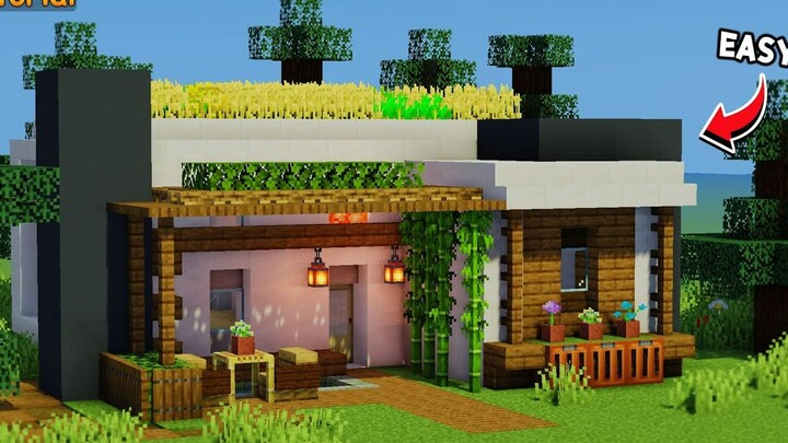 ⚡Minecraft_สอนสร้างบ้านโมเดิร์นหลังเล็ก น่ารัก!!_ Modern  House Tutorial⚡