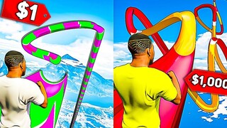 สไลเดอร์น้ำ 1 ดอลลาร์เทียบกับ 1000 ดอลลาร์ใน GTA 5