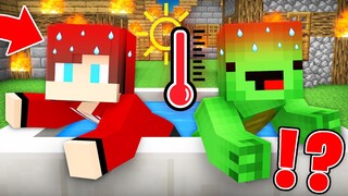 JJ And Mikey SURVIVE in BLAZING HEAT in Minecraft Maizen