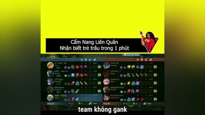 Nhận biết trẻ trâu Liên Quân trong 60s lienquan lienquanmobile game gamevui gamehai haihuoc vuinhon fypシ lienquanmobile_garena
