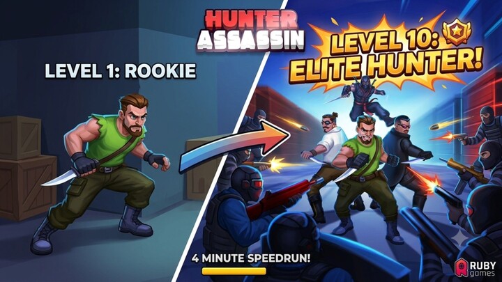 Hunter Assassin: Level 1 Rookie to Level 10 Elite Hunter Speedrun! 🔥