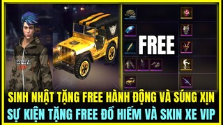 (Free Fire) SỰ KIỆN FREE SKIN SÚNG VÀ HÀNH ĐỘNH SIÊU XỊN, HÉ LỘ SỰ KIỆN FREE ĐỒ HIẾM VÀ SKIN XE VIP