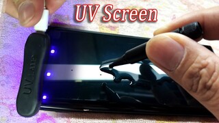 How To Use Galaxy Note 9 Nano Optics Curved Glass, UV Lamp Light Liquid full Glue Glass