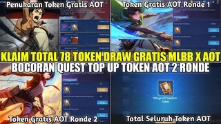 CARA DAPATKAN 78 TOKEN DRAW GRATIS MLBB X AOT! BOCORAN QUEST TOP UP TOKEN EVENT AOT 2 RONDE