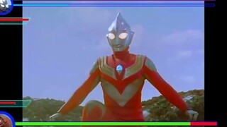 Ultraman Tiga vs. Golzan plus health bar