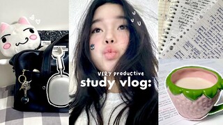 24hr STUDY VLOG🍞: Productive Exam week, late-night grind, balancing school and life etc.