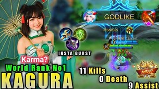 Instant Burst Kagura Top 2 Global Gameplay by Karma? | Mobile legends Bang Bang