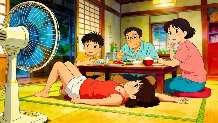 Ghibli Healing Short Film: Summer in a Valley Farmhouse | Naps, Rain & Bonfire (ASMR)