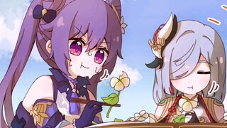 [Genshin Impact Lucu] Keqing: Sulit sekali bagiku, Keli memang pembuat onar! Ganyu Shenhe sangat can