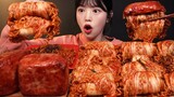SUB)아삭매콤 김치말이 불닭쌈에 통스팸 먹방!🔥짜파게티 김치불닭볶음면 꿀조합 리얼사운드 Kimchi Wrapped Nuclear Buldak Mukbang Asmr