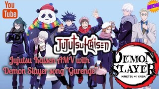 Demon Slayer Opening song |Gurenge|With Jujutsu Kaisen Clip ||•AMV•||