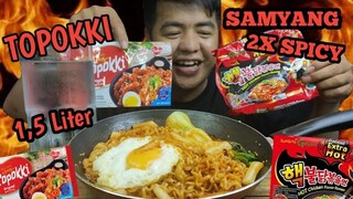 G!LA!! TOPOKKI CAMPUR SAMYANG 2X SPICY SAWI DAN TELOR - RASANYA MEMACU ADRENALIN 🔥