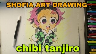 menggambar chibi tanjiro demon slayer