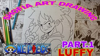 drawing anime one piece karakter luffy par.1