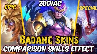 BADANG SKINS COMPARISON | BANG EPIC SKIN | BADANG SPECIAL SKIN | BADANG ZODIAC SKIN | MOBILE LEGENDS