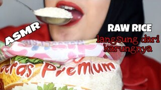 ASMR RAW RICE EATING | RAW RICE | MAKAN BERAS MENTAH LANGSUNG DARI KARUNG PLASTIKNYA||ASMR INDONESIA