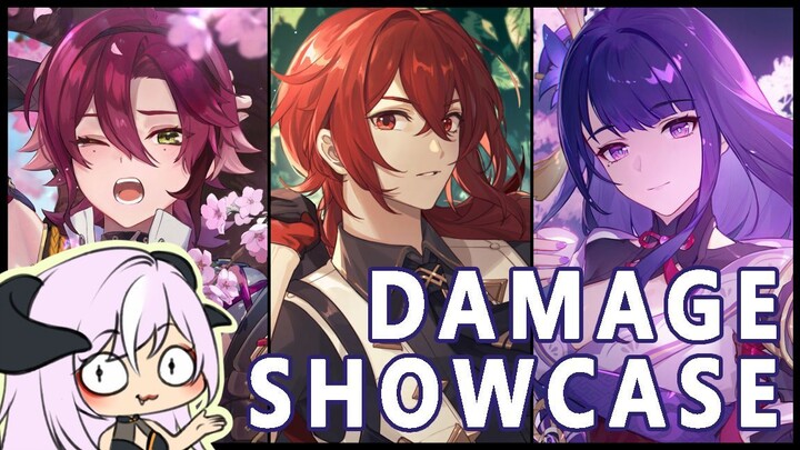 07 Damage showcase c6 Heizou c2 Diluc c3 Raiden