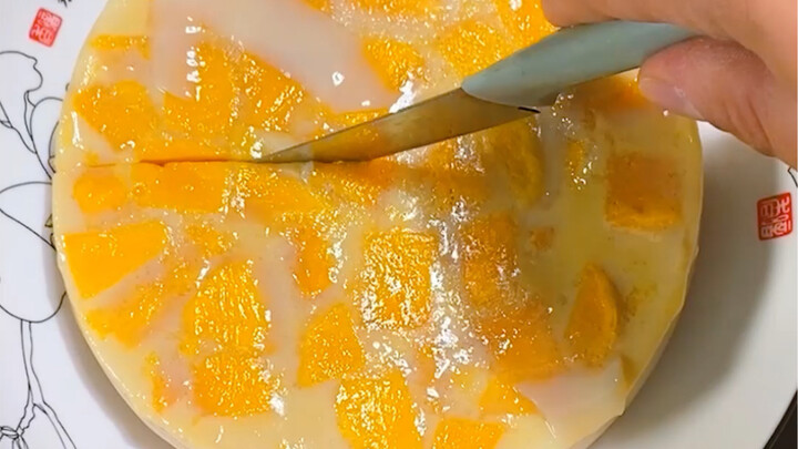 #White Agar Jelly Just 3 Ingredients to Make Bouncy Mango Milk Pudding