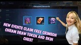 New event claim free Crimson charm draw token in mobile legends | Free jigsaw skin chest