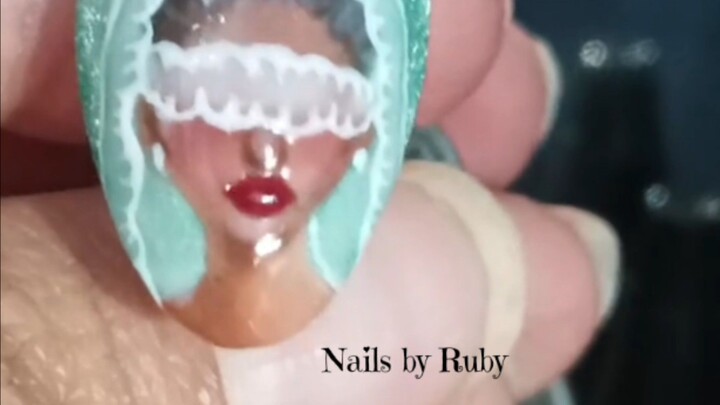 Disney princess Tatiana nails 💕💚