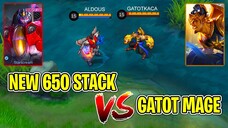 Aldous New 650 Stack Vs Gatotkaca Mage | Mobile Legends