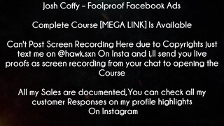 Josh Coffy Course Foolproof Facebook Ads download