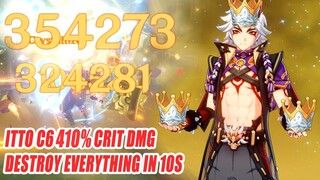 This is What 410% Crit DMG Itto C6 Look Like Destroy Everything in 10s - Best Geo DPS Ever
