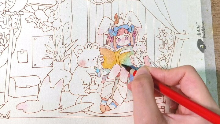 A process of watercolor painting