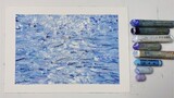 (วาดภาพ)สีชอล์คน้ำมัน วาดมั่วๆ ก็วาดเป็นผิวน้ำทะเลเป็นประกายได้