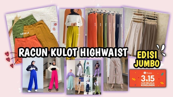 RACUN SHOPEE CELANA KULOT HIGHWAIST KOREAN STYLE