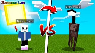 ถ้า! ผีเปรตหัวหัวหลอดไฟ LightHead Vs Sans จากUndertale! SwanseaLab Ep.12 | Minecraft Pe