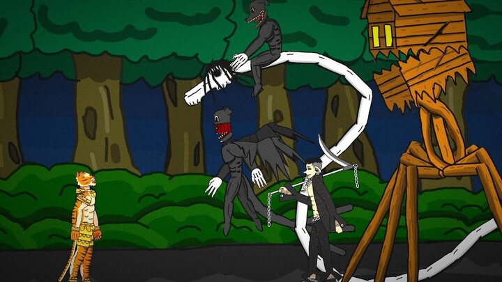 CARTOON MOUSE, CARTOON DOG, LONG HORSE, HOUSE HEAD VS TIGER GOD(CINDAKU)