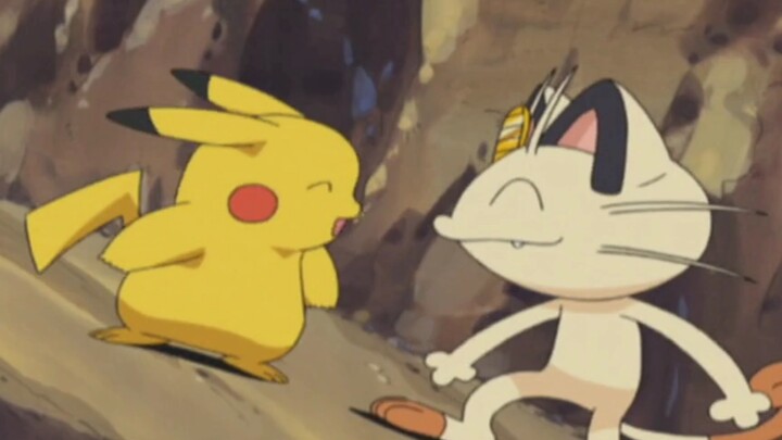 Pikachu and Meowth have always been good friends