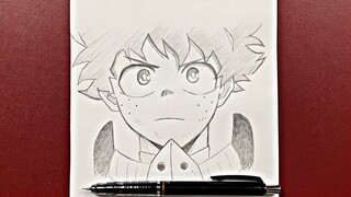 Anime drawing | how to draw Izuku Midoriya Easy steps