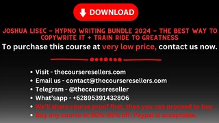 Joshua Lisec - HYPNO WRITING BUNDLE 2024 - The Best Way to Copywrite It + Train Ride to Greatness