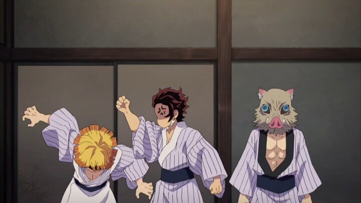 The happy daily life of Demon Slayer: The Three Idiots/Tanko has endless worries every day hahahaha,