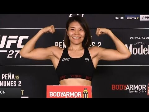 Ji Yeon Kim and Joselyne Edwards - Official Weigh-ins - (UFC 277: Peña vs. Nunes 2) - /r/WMMA