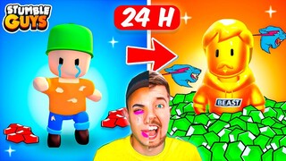 Me CONVIERTO en MR BEAST por 24H en STUMBLE GUYS... 🤑