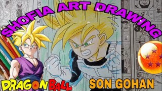 drawing son gohan dari anime dragonball