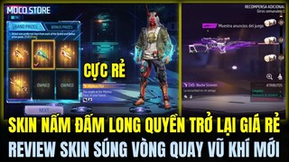 FREE FIRE | SKIN NẤM ĐẤM LONG QUYỀN TRỞ LẠI GIÁ CỰC RẺ, VÒNG QUAY SÚNG MỚI SKIN SÚNG SVD CỰC MẠNH